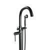 Castello Usa Neptune Freestanding Matte Black Gooseneck Tub Filler Faucet with Float Handle CB-F04-MB-J0805